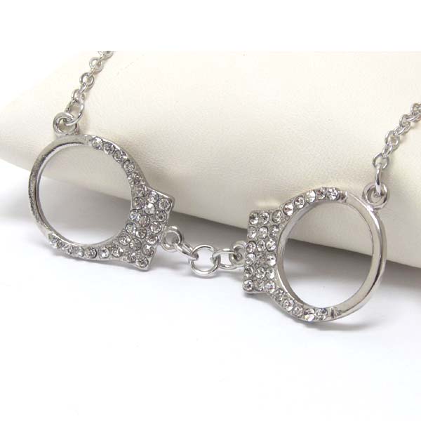 Premier electro plating crystal handcuff necklace
