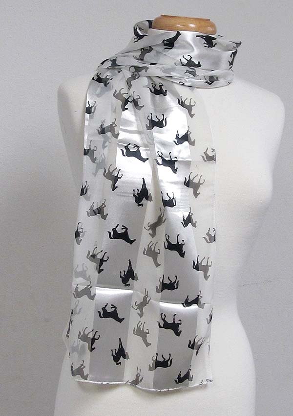 Horse theme satin stripe print sash scarf - 100% polyester  made in korea