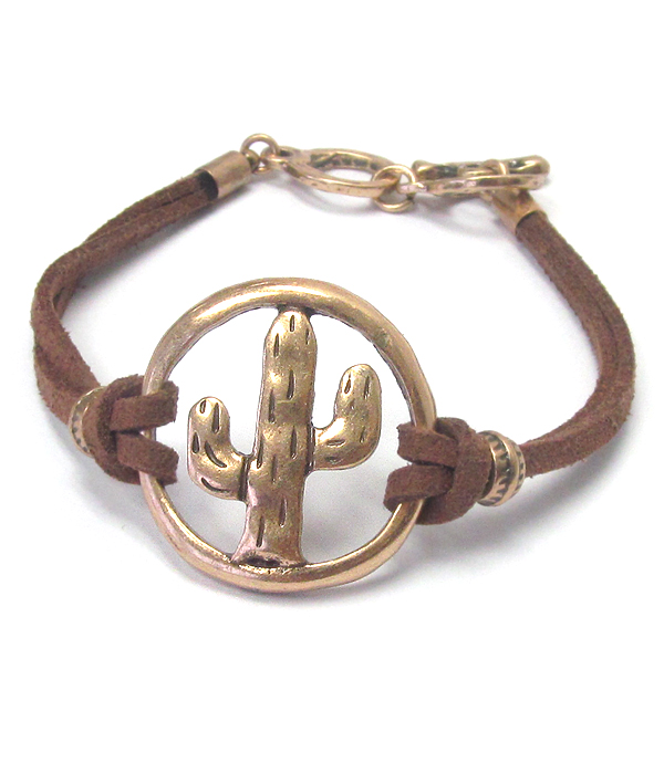 Cactus suede toggle bracelet