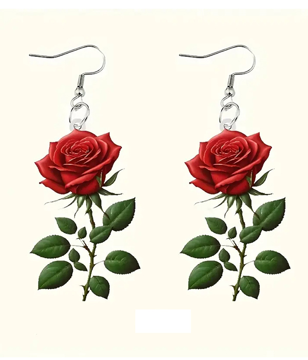 Acrylic flower earring - rose