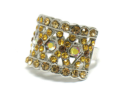 Crystal arc shape fashion ring