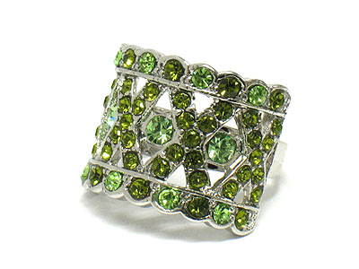 Crystal arc shape fashion ring