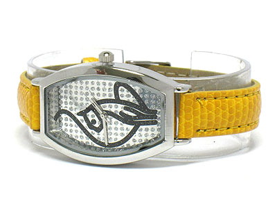 Designer style glittering leather band watch 