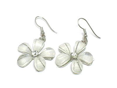 Crystal centered flower earring