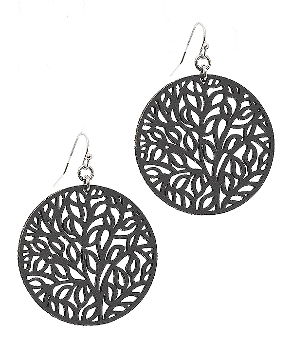 LEATHERETTE FILIGREE EARRING