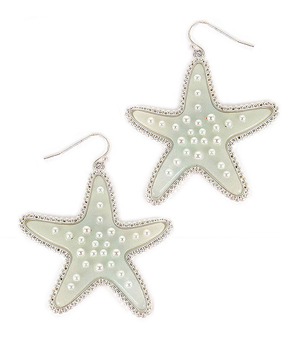 Celluloid starfish earring