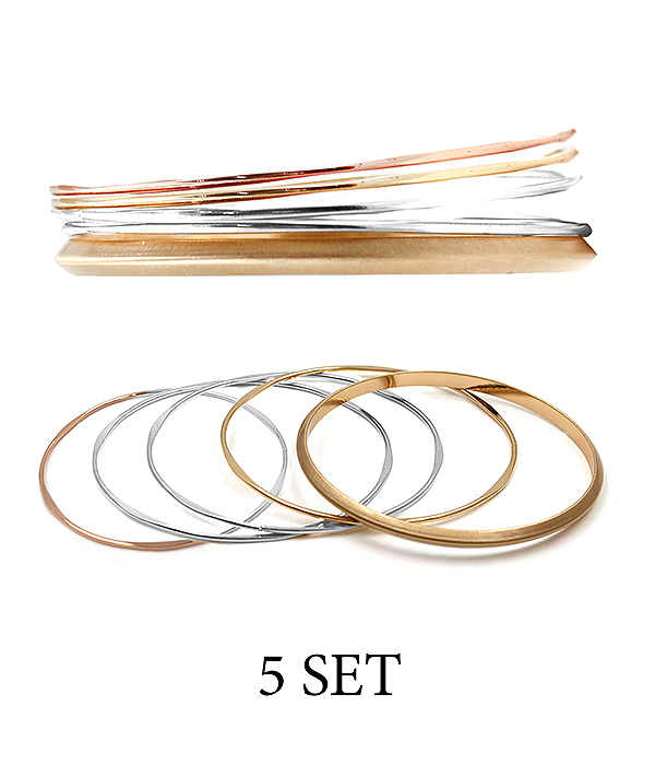 MULTI METAL BANGLE BRACELET SET