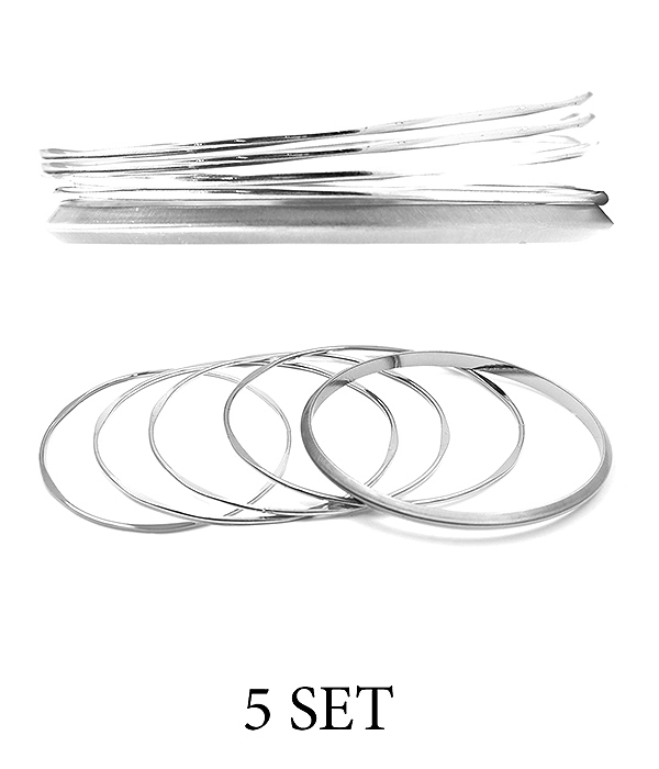 Multi metal bangle bracelet set