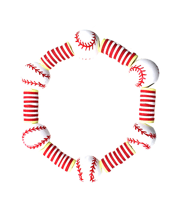 Sport theme stretch bracelet - baseball