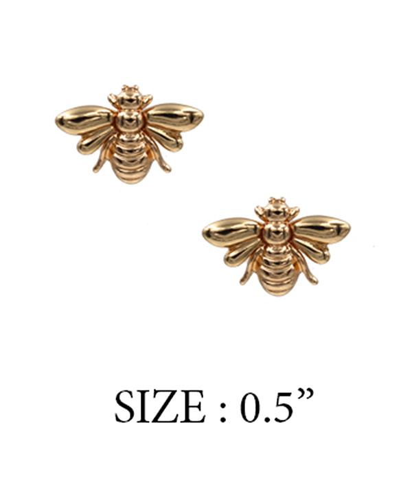 Garden theme metal earring - bee