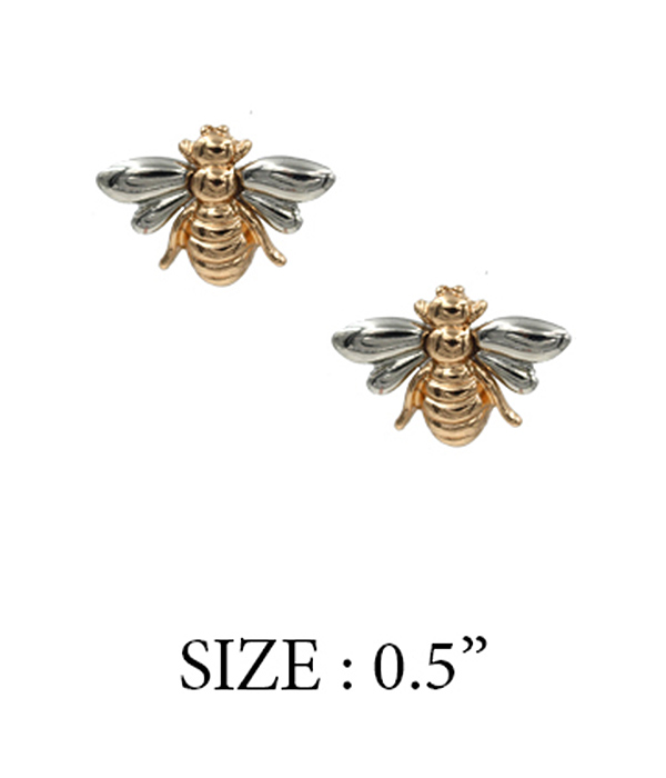 Garden theme metal earring - bee