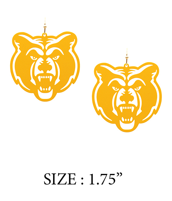 SCHOOL THEME PAPER THIN METAL BEAR EARRING