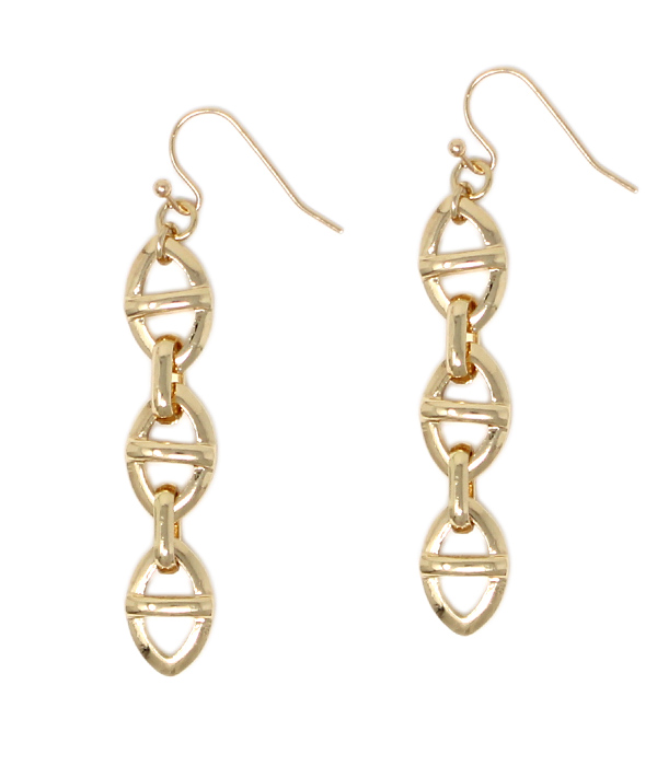 METAL CHAIN LINK DROP EARRING