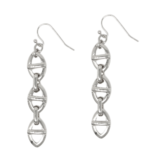 Metal chain link drop earring