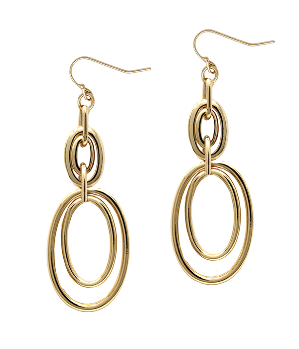 MULTI METAL CHAIN DROP EARRING