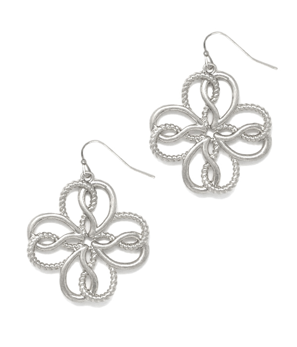 METAL FILIGREE FLOWER EARRING