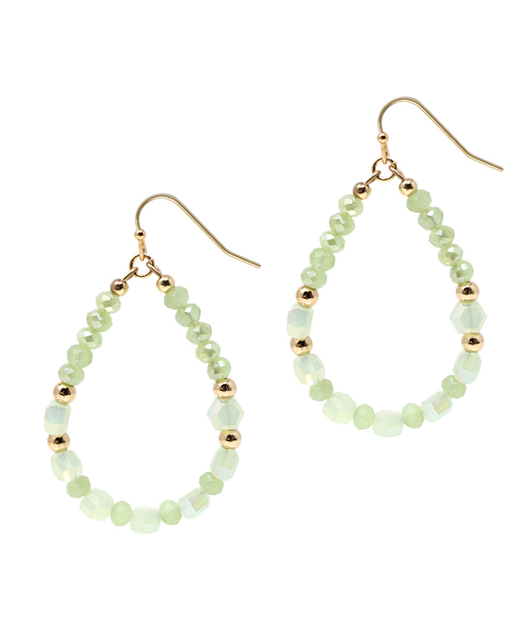 Multi facet stone teardrop earring