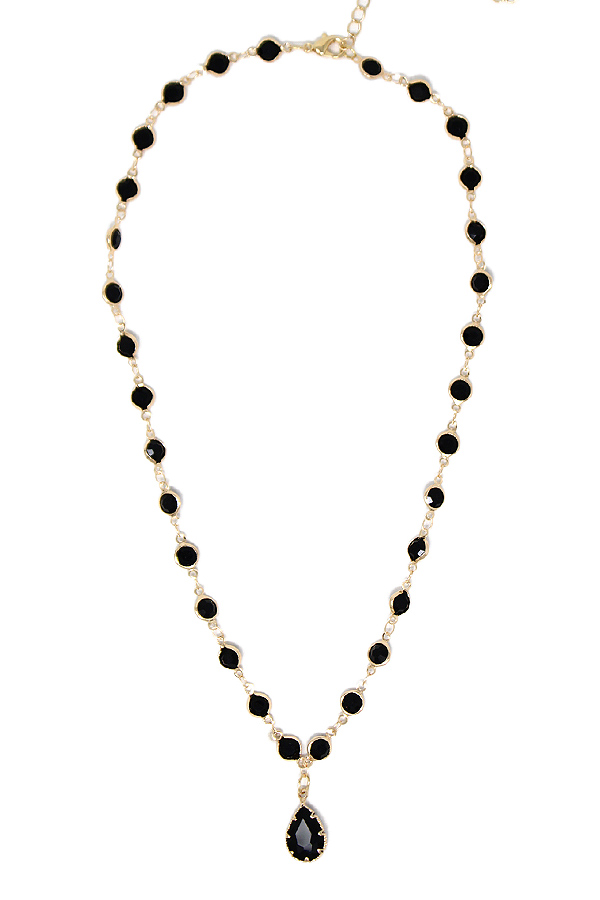 Teardrop stone pendant necklace