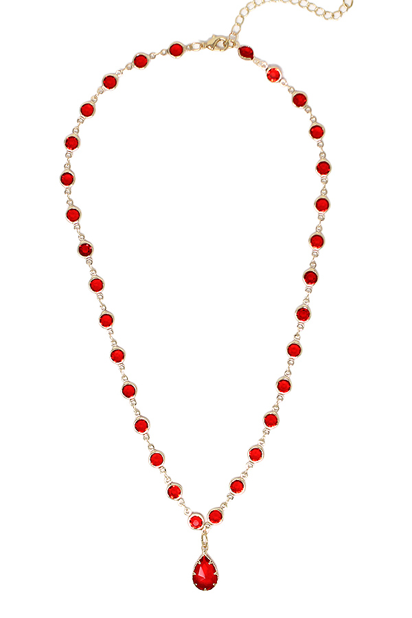 Teardrop stone pendant necklace