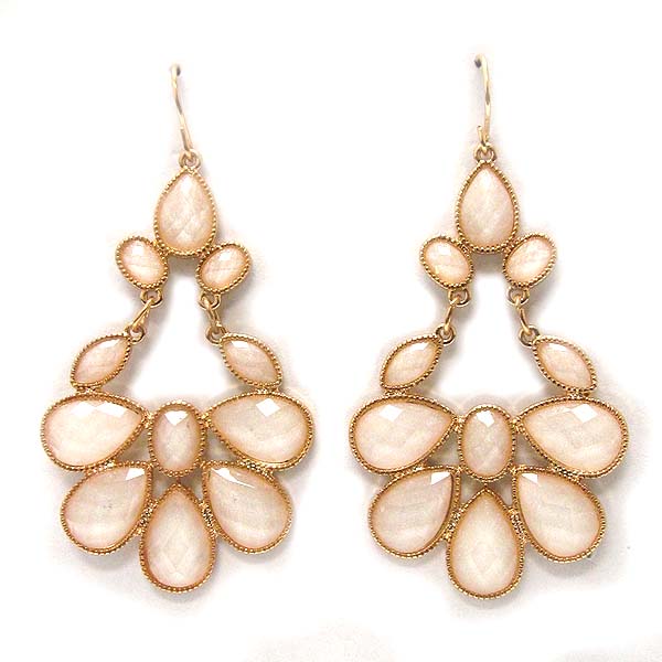 Multi size tear drop acryl metal fashion tear drop earring