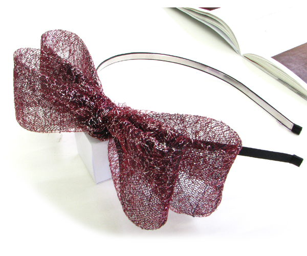 Double mesh ribbon headband