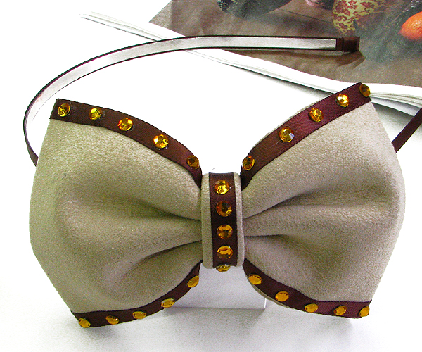 Suede ribbon headband