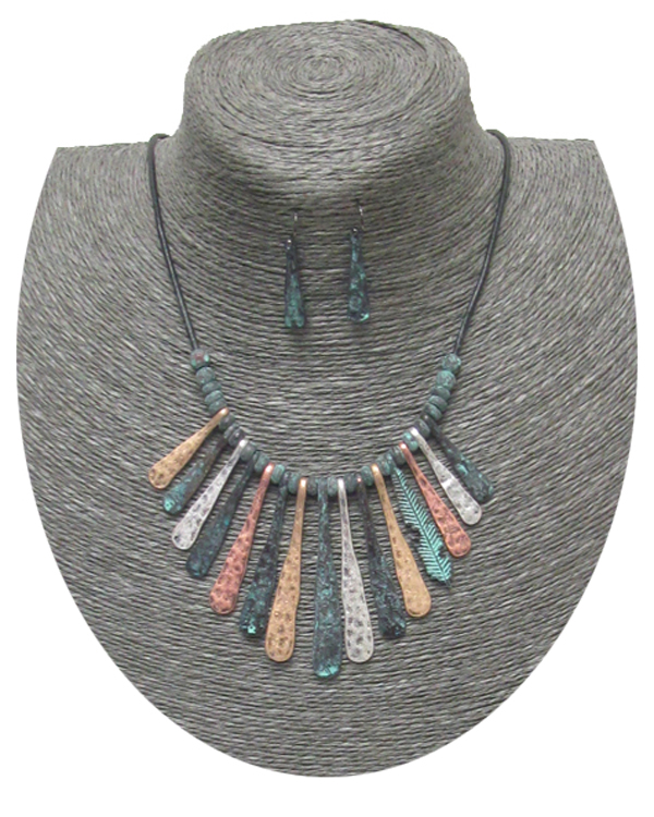 Handmade multi bar drop necklace set