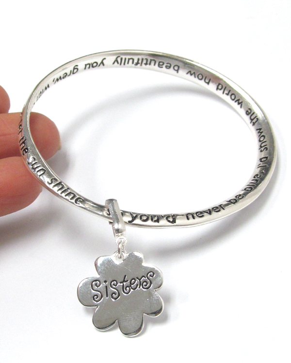 Sisters prayer twist bangle bracelet