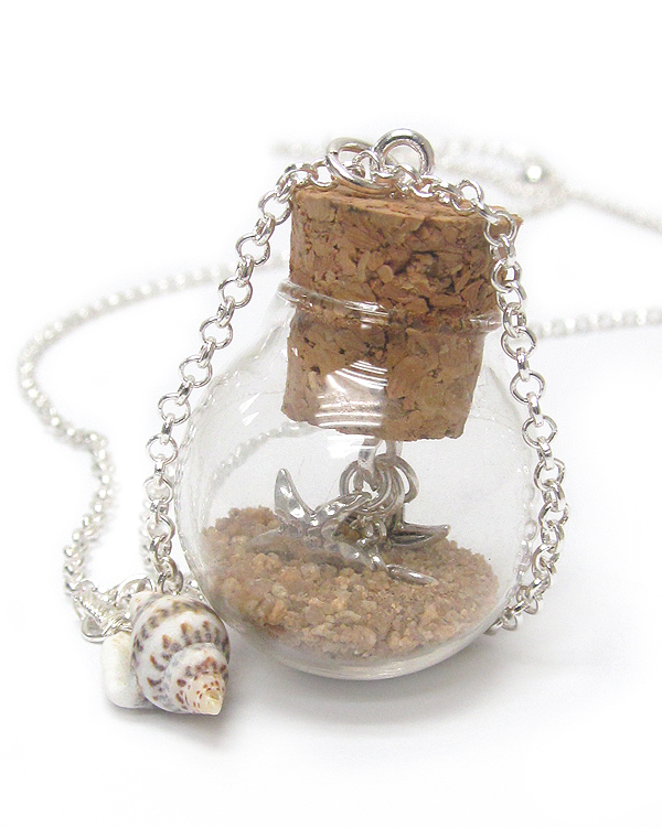 Sealife in a bottle necklace 
