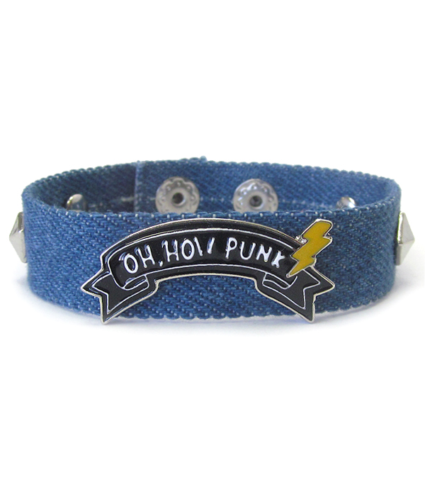 DENIM SPIKE BRACELET - OH HOW PUNK