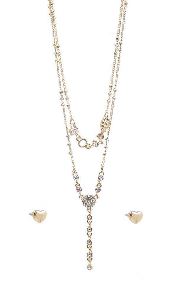 LOVE THEME DOUBLE NECKLACE SET