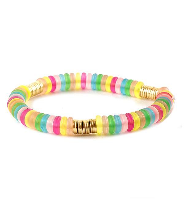 Mixed multi bead stretch bracelet