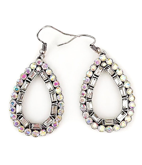 MIX STONE TEARDROP EARRING