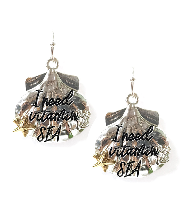 Sealife theme shell earring - i need vitamin sea