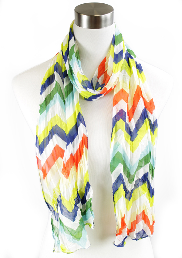 Chevron  print 100% polyester scarf