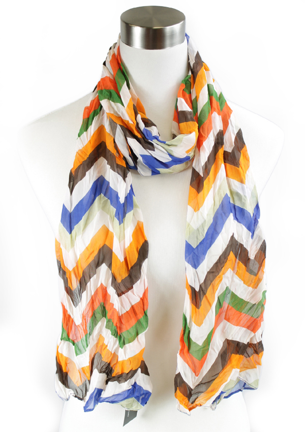 Chevron  print 100% polyester scarf
