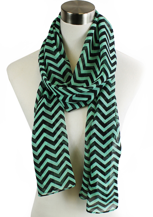 Simply chevron chiffon scarf - 100% polyester