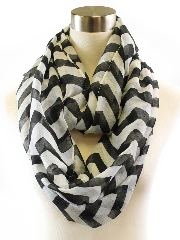 Nautical chevron infinity scarf - 100% polyester