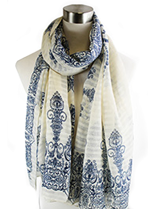 Nouveau pattern print scarf - 100% polyester