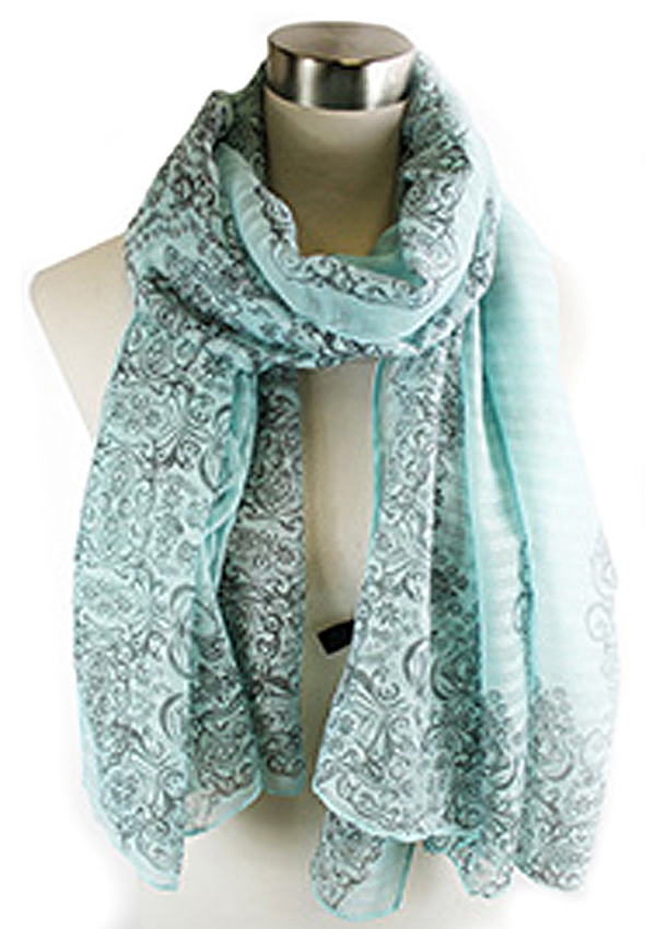 Nouveau pattern print scarf - 100% polyester