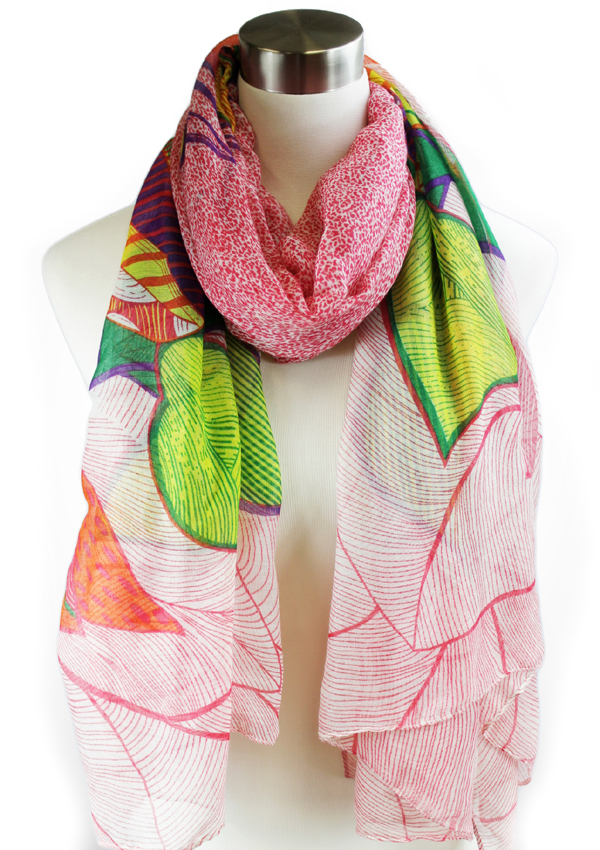 Ethnic wood block print scarf - 100% polyester