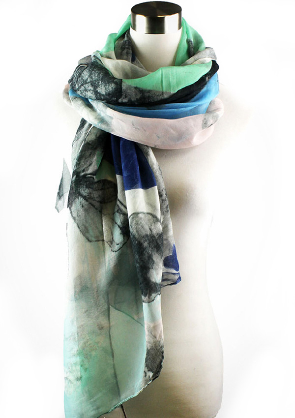 Nature paster color scarf - 100% polyester
