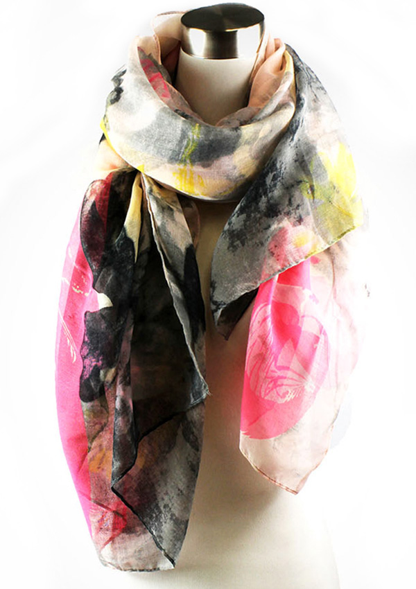 Nature paster color scarf - 100% polyester