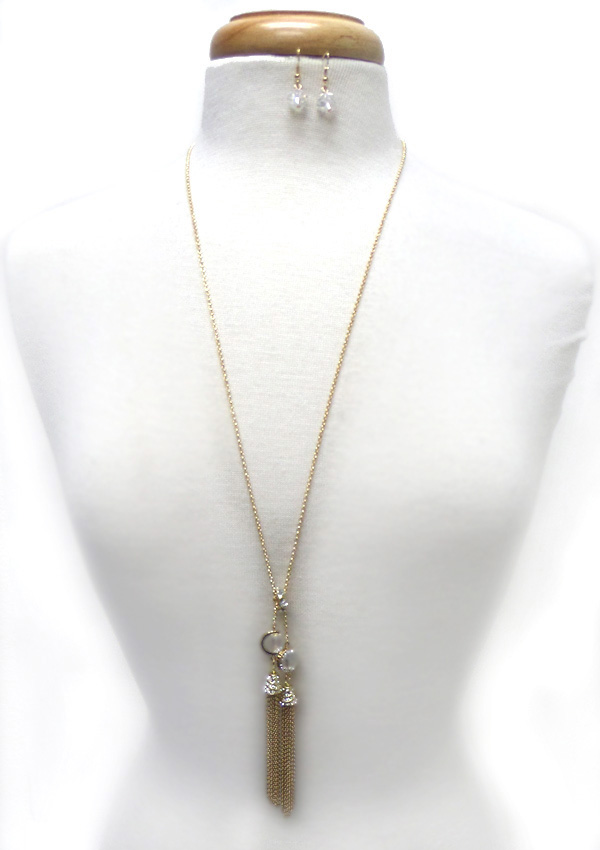 Long chain with tassel necklae set