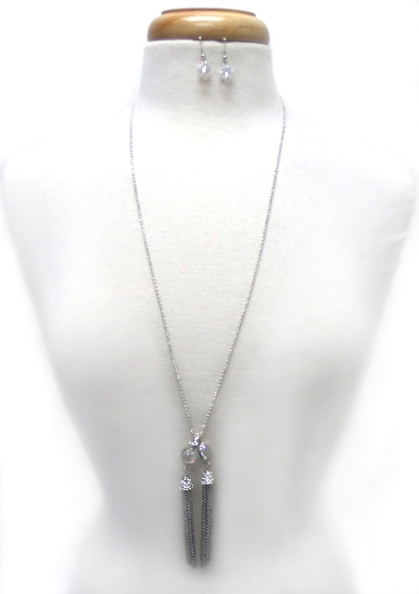 Long chain with tassel necklae set