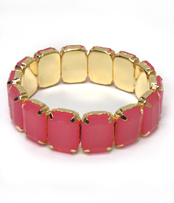 Jelly rectangles linked spring theme bracelet 