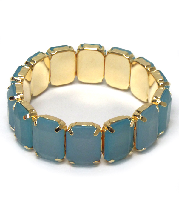 Jelly rectangles linked spring theme bracelet 