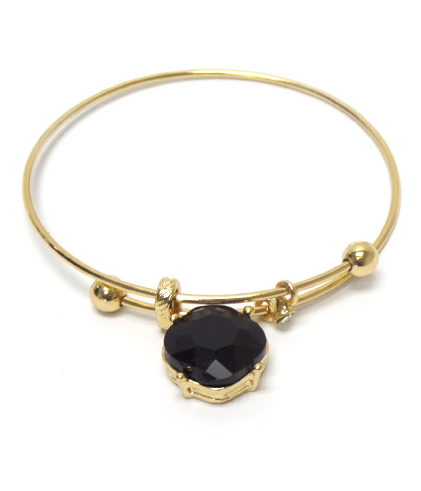 Catherine popesco inspired single stone wire bangle bracelet