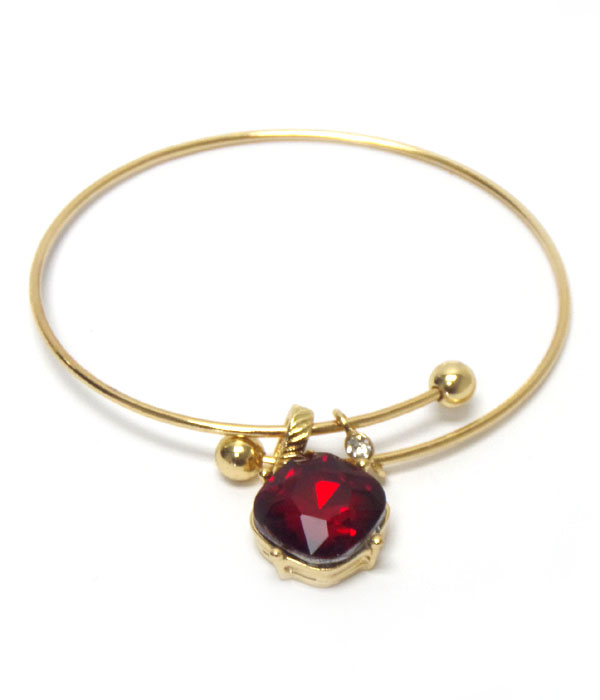Catherine popesco inspired single stone wire bangle bracelet