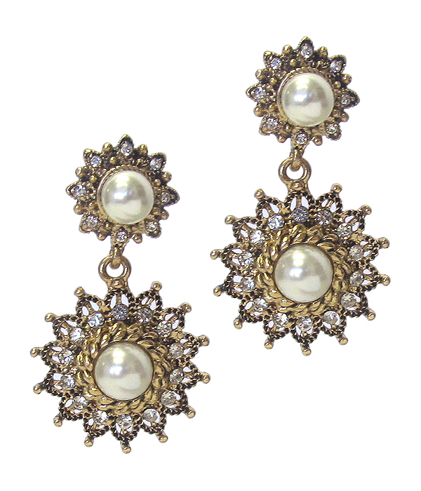 Crystal and pearl mix party earring